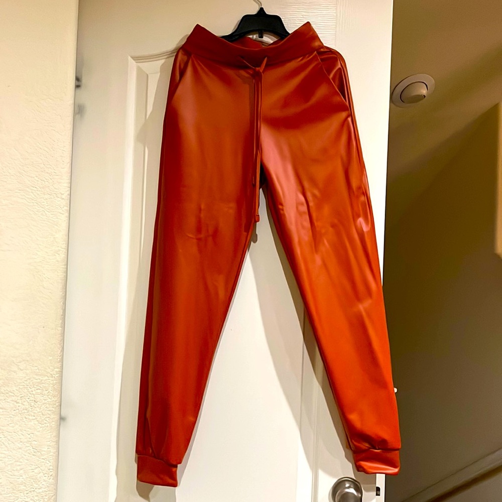 Size extra small Noli ginger colored extremely soft pleather joggers